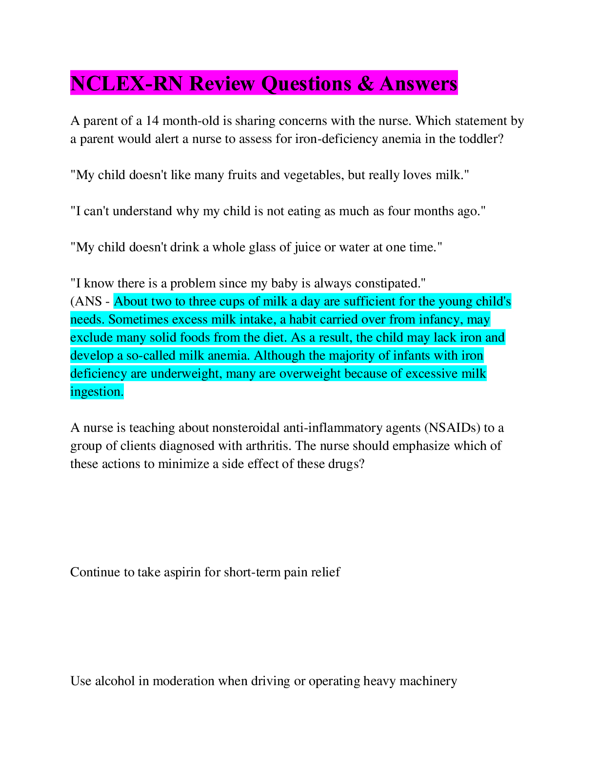 Preview image for NCLEX-RN Review Questions & Answers/ Latest 2022